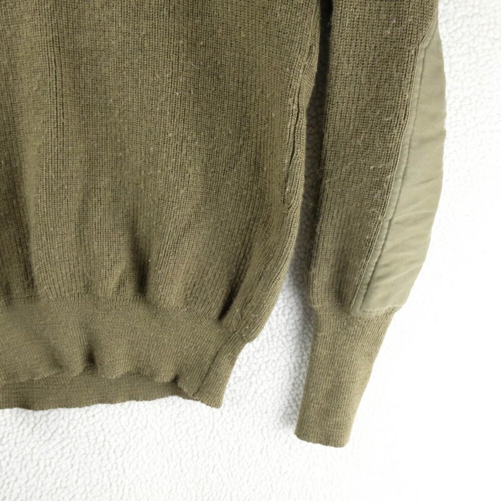 Vintage Comando Sweater Mens Small Olive Green Germany Elbow Matches Knit Army - Picture 4 of 9